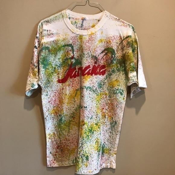 Vintage Jamaica Paint Splatter Single stitch Tee - Picture 2 of 5